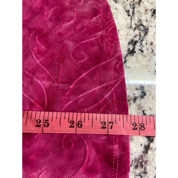 New Direction Women Small Blouse Pink Embroidered Swirl Rolled Sleeve Barbiecore - Picture 8 of 8